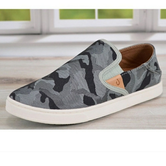 Olukai Camouflage Pehuea Pa‘i - Sage / Ke Au Camo Slip-On Sneakers - Picture 3 of 4
